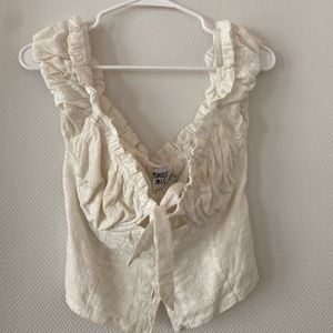 Princes Polly | Princess Polly White button Up Tie Top